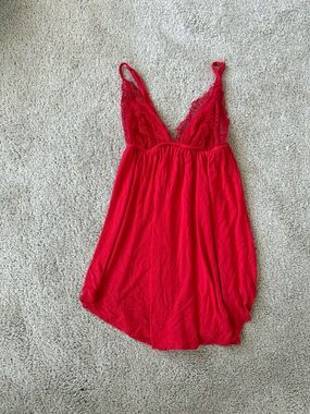 Only Hearts Red Lace Babydoll Chemise